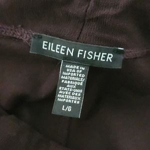 Eileen Fisher Aubergine Eggplant Stretch Crepe Viscose Nylon Cropped Pants L